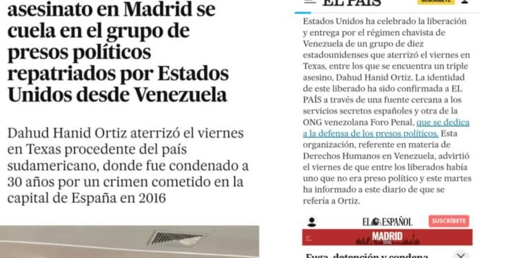 El autor de un triple asesinato en Madrid se cuela en el grupo de presos políticos repatriados por Estados Unidos desde Venezuela
