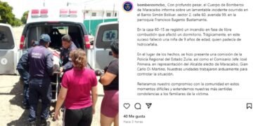 Una niña de 9 años murió tras el incendio en su vivienda en Maracaibo 