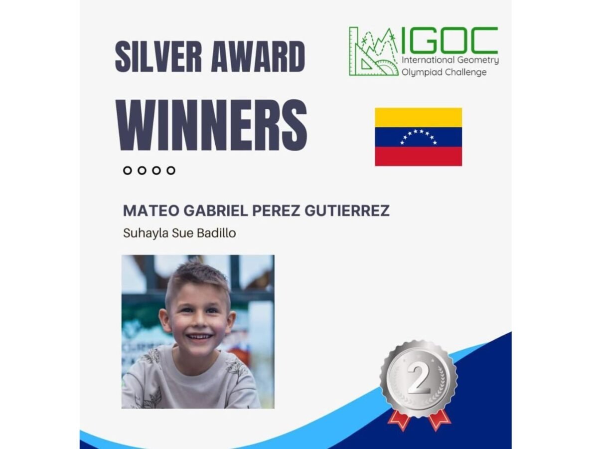 Un niño venezolano ganó una medalla de plata en Olimpiada Internacional de Geometría 2025 