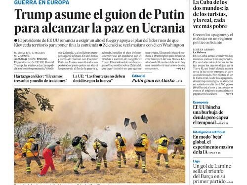 Putin reclama ante Trump el control total de la región de Donbás para detener la guerra