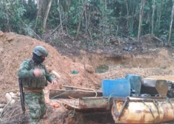 Ejército de Ecuador destruyó dos campamentos de minería ilegal en zona fronteriza con Colombia