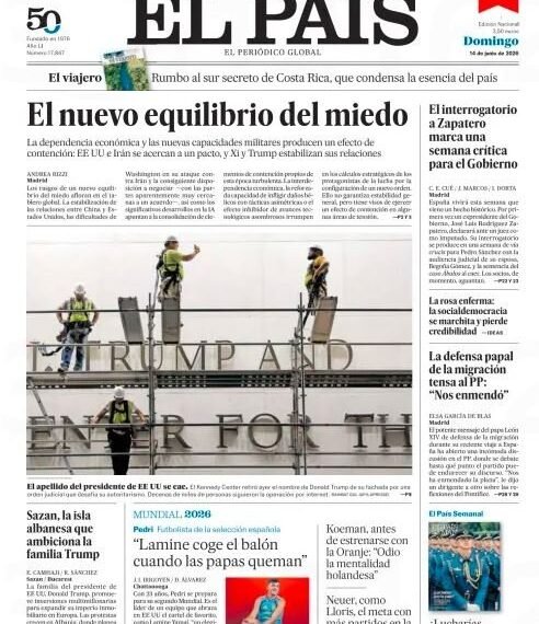 Portadas de la prensa internacional de este domingo 14 de junio de 2026